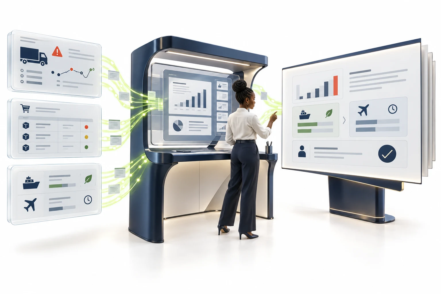 An analyst organises selected business evidence into a presentation for a board decision.
