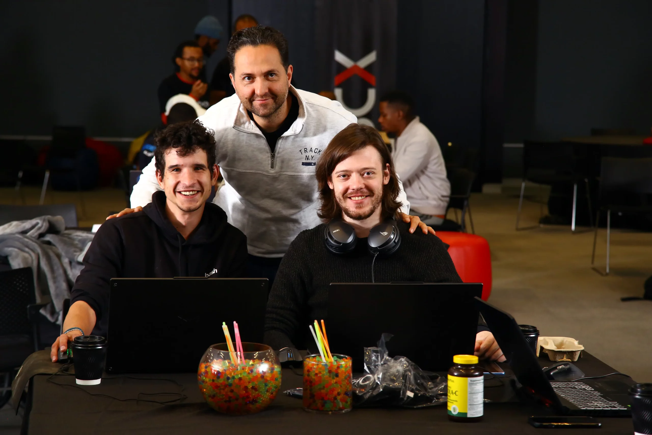 AI Hackathon, Team Syneru Poses together 